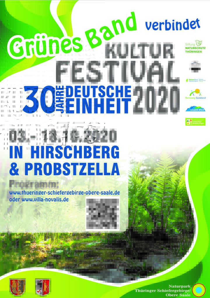 Plakat Kulturfestival am Grünen Band - 30 Jahre Deutsche Einheit (Gestaltung: Werbung Röhling, Bad Lobenstein)