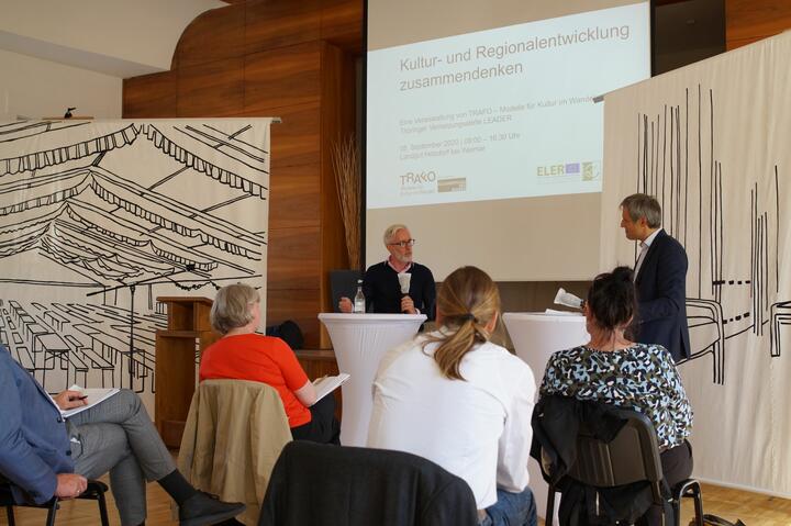 Impressionen von der Fachtagung "Kultur- und Regionalentwicklung zusammendenken" am 08. September 2020 im Landgut Holzdorf/Weimar (Foto: Monika Krajka)